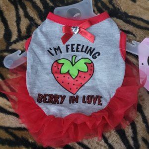 Pet Dress Dog or Cat "Berry in love" various sizes,, new w/ Tags!